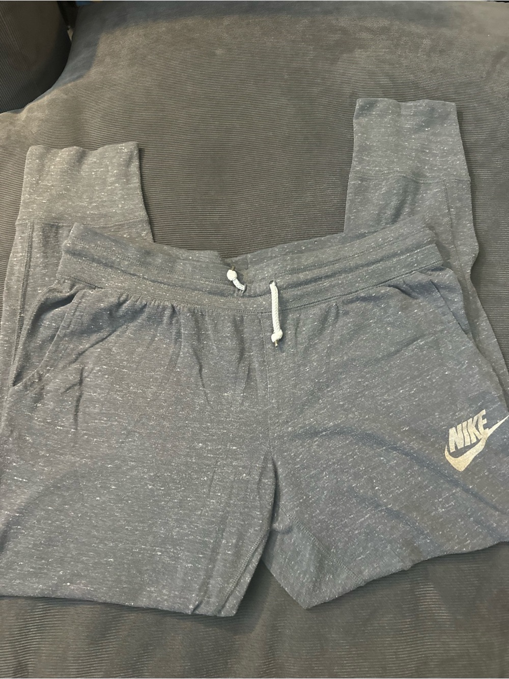 Nike Women's Heather Gray Lounge Capris with Drawstring